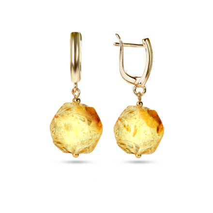 Серьги &quot;Кусанка&quot; из Янтаря и юв.сплава купить