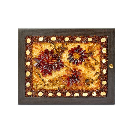 Ключница настенная &quot;Цветы&quot; Янтарь/дерево купить