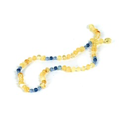 Бусы детские &quot;Мятый шар&quot; из Янтаря с перламутром