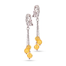 Клипсы &quot;Виктория&quot; из Янтаря и юв.сплава