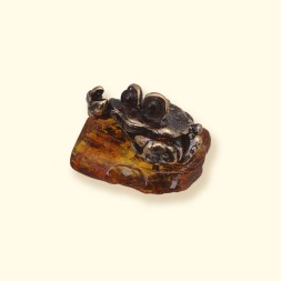Фигурка &quot;Краб&quot; Латунь с Янтарем