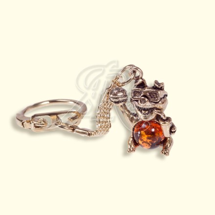 Брелок &quot;Поросёнок Чуня&quot; из Янтаря и латуни купить