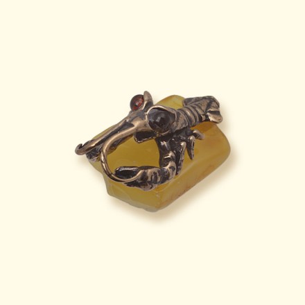 Фигурка &quot;Рак&quot; Латунь с Янтарем купить