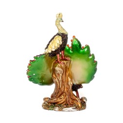 Павлины на подставке Янтарь/полистоун