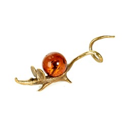 Фигурка &quot;Мышка-штопор&quot; Латунь с Янтарем
