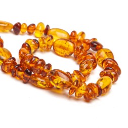 Бусы &quot;Галька/Сливка&quot; из Янтаря