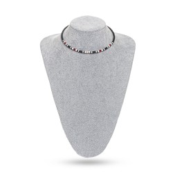 Комплект:колье и браслет &quot;BlackWhite&quot; с янтарем и жемчугом