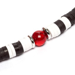 Комплект:колье и браслет &quot;BlackWhite&quot; с янтарем и жемчугом