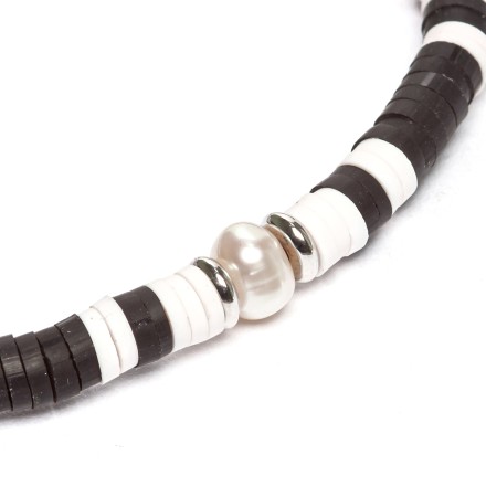 Комплект:колье и браслет &quot;BlackWhite&quot; с янтарем и жемчугом купить