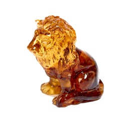 Фигурка &quot;Лев сидит&quot; из Янтаря и эпоксидной смолы
